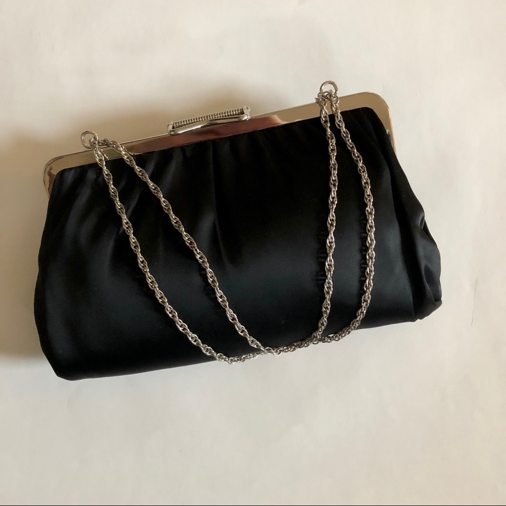 Black & Silver Puffy Handbag / Purse